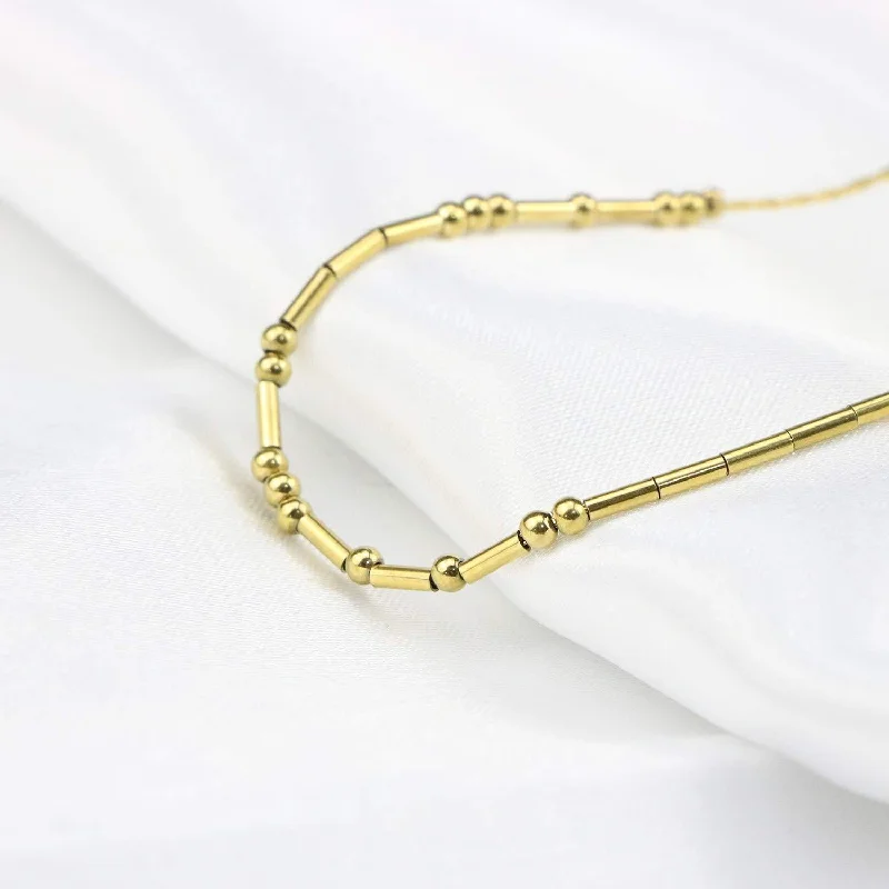 Knot accent necklaces-Best Bitches 999.9 24K Solid Gold Morse Code Necklace