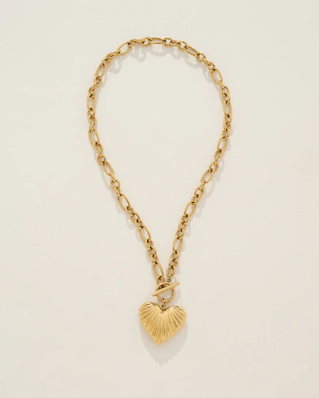 Floral pendant necklaces-Priella Necklace in Gold