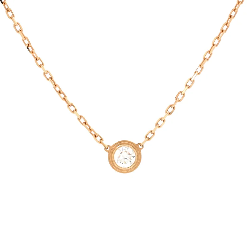 Infinity design necklaces-D'Amour Pendant Necklace 18K Rose Gold with Diamond Large