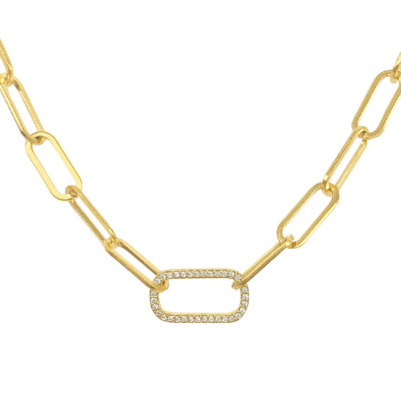 Matte gold necklaces-Adornia Paper Clip Chain with Oversized Link Necklace gold