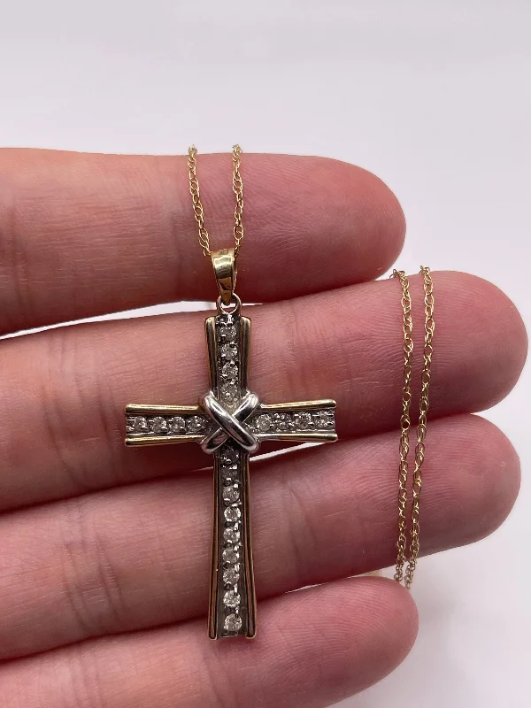 Sleek minimalist necklaces-9ct gold diamond cross necklace