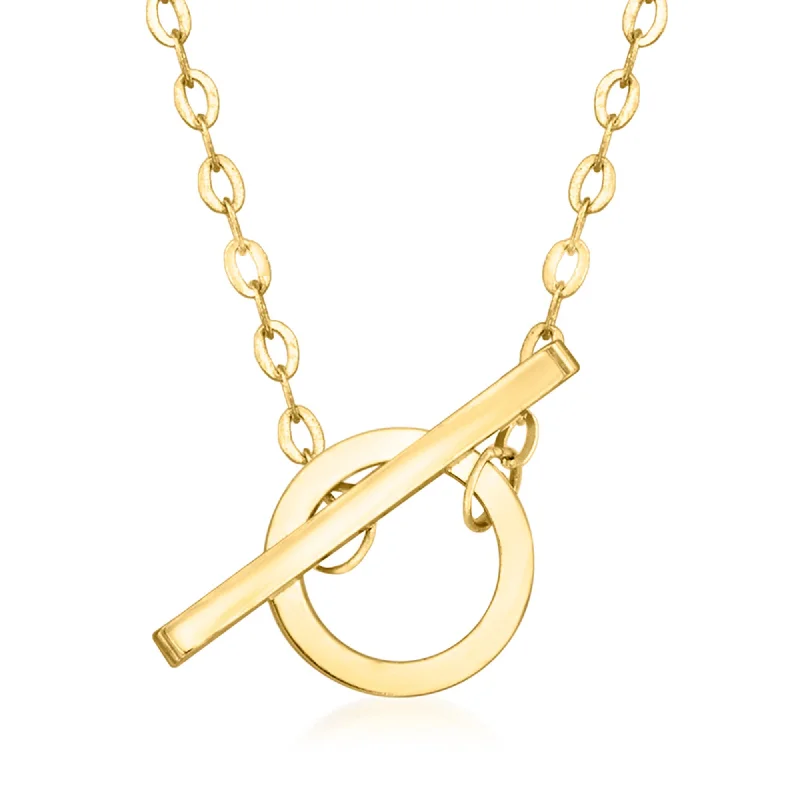 Evil eye necklaces-Canaria Italian 10kt Yellow Gold Toggle Necklace