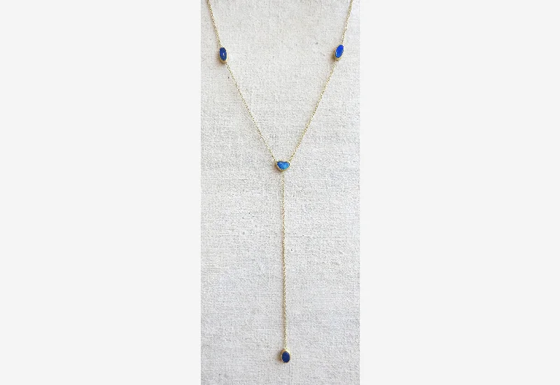 Starry night necklaces-Four Opal Drop Necklace