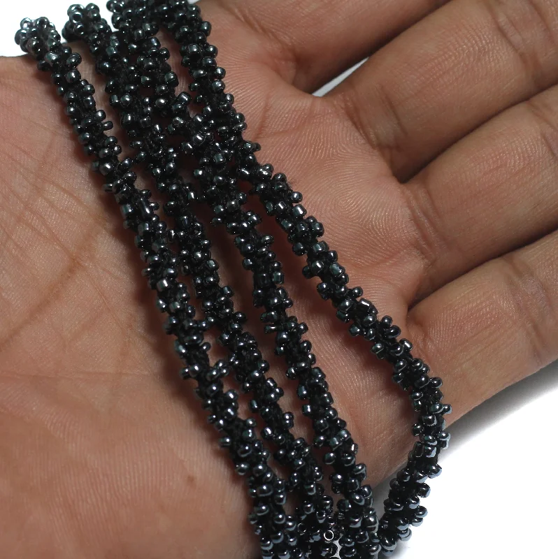 Celestial bead necklaces-1 Mtr Metallic Seed Bead Beaded String For Necklace