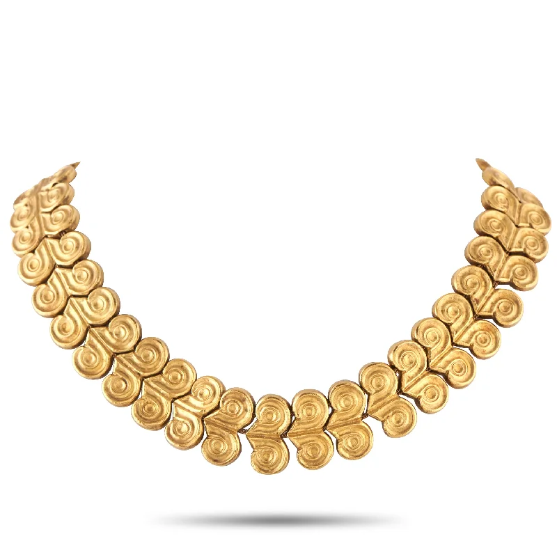 Textured gold necklaces-Ilias Lalaounis 18K Yellow Gold Ram's Horn Collar Necklace IL20-011725