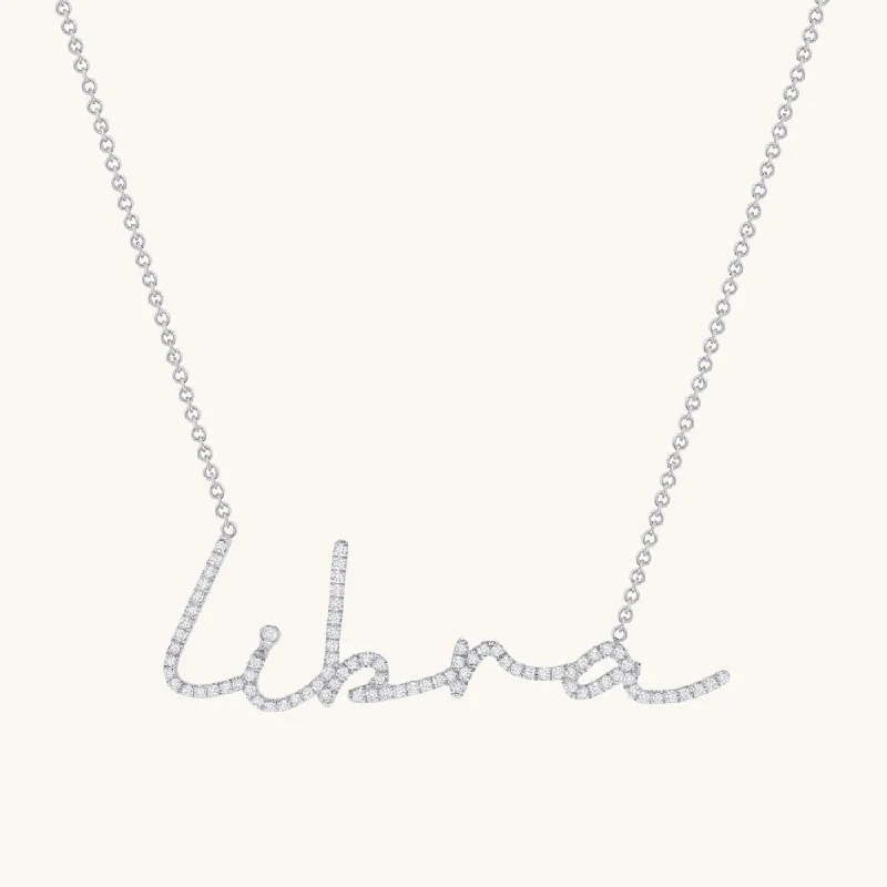 Geometric chain necklaces-Cursive Diamond Name Necklace