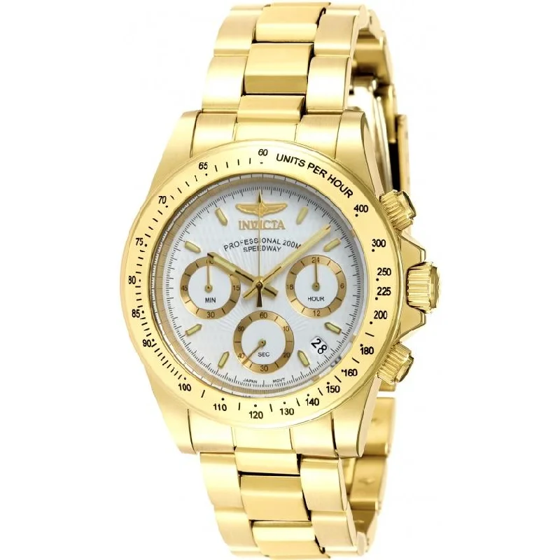 Casual leather watches-Invicta Men's 7030 Signature Chronograph Gold-Tone Stainless Steel Watch