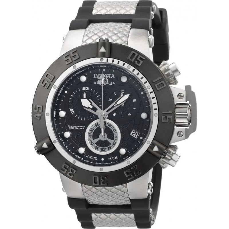 Bold statement watches-Invicta Men's 90114 Subaqua Noma III Black and Silver Polyurethane and Stainless Steel Watch