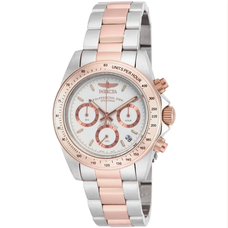 Thin strap watches-Invicta Men's ILE6932A Speedway Rose-Tone and Silver Stainless Steel Watch