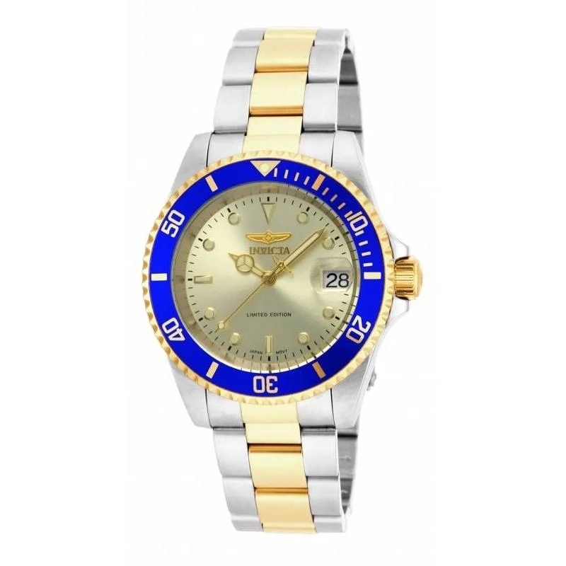 Vintage-inspired watches-Invicta Men's ILE8928OBA Pro Diver Automatic Gold-Tone and Silver Stainless Steel Watch