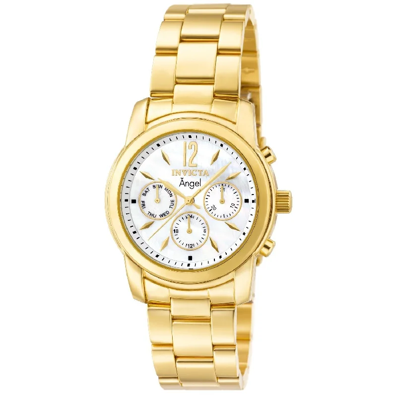 Gemstone accent watches-Invicta Women's 0465 Angel Multi-Function Gold-tone Stainless Steel Watch