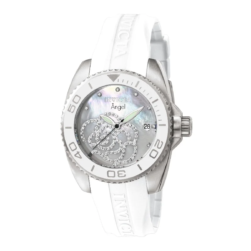 Modern square watches-Invicta Women's 0486 Angel White Polyurethane Watch