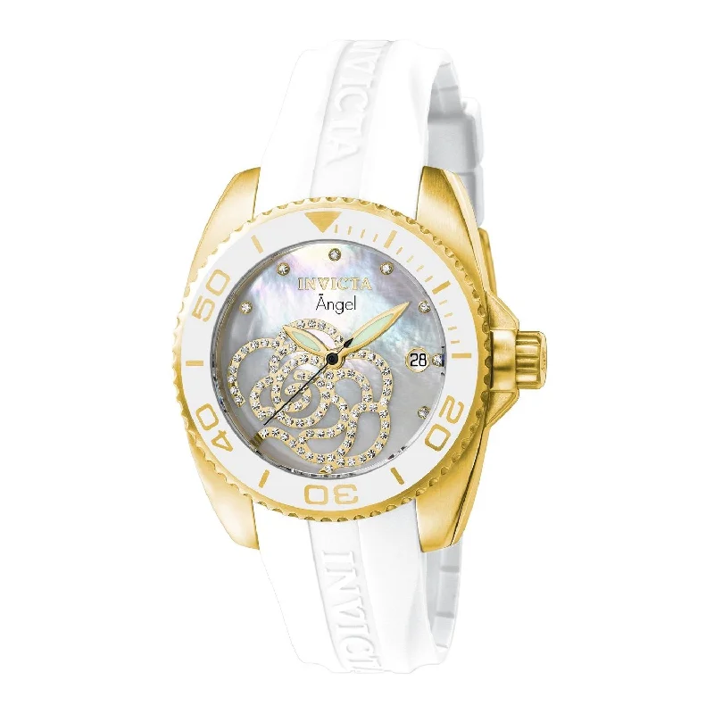 Rose quartz watches-Invicta Women's 0488 Angel White Polyurethane Watch