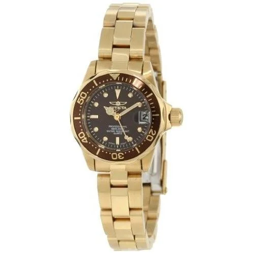 Retro analog watches-Invicta Women's 12524 Pro Diver Gold-Tone Stainless Steel Watch