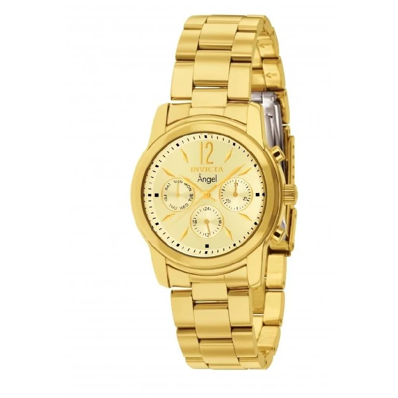 Handmade artisan watches-Invicta Women's 12551 Angel Chronograph Gold-Tone Stainless Steel Watch