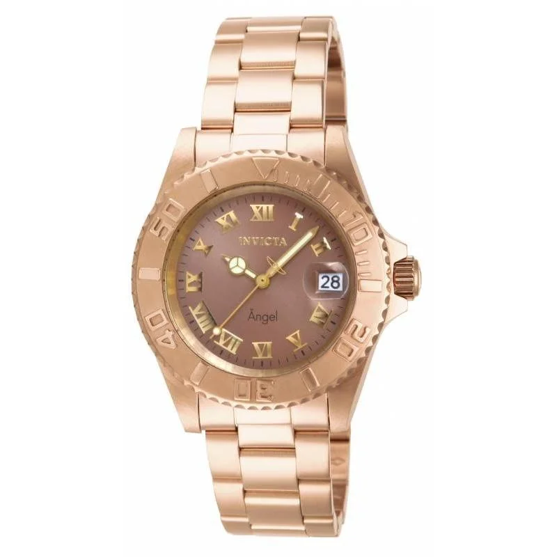 Textured band watches-Invicta Women's 14365 Angel Gold-tone Stainless Steel Watch