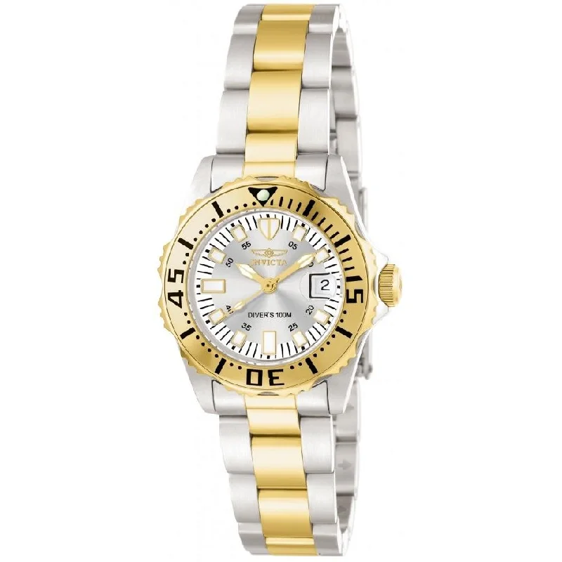 Steel mesh watches-Invicta Women's 14371 Pro Diver Gold-Tone and Silver Stainless Steel Watch