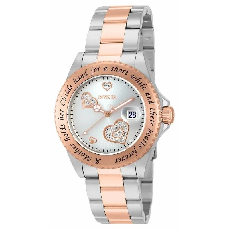 Silicone band watches-Invicta Women's 14731 Angel Rose-Tone and Silver Stainless Steel Watch