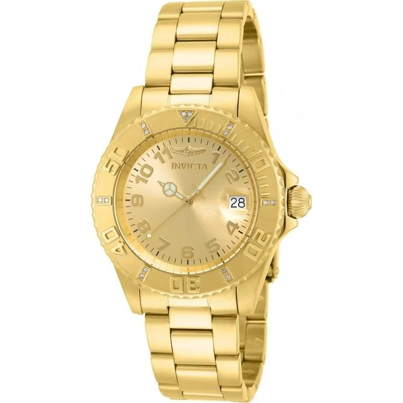 Rectangular strap watches-Invicta Women's 15249 Pro Diver Gold-tone Stainless Steel Watch