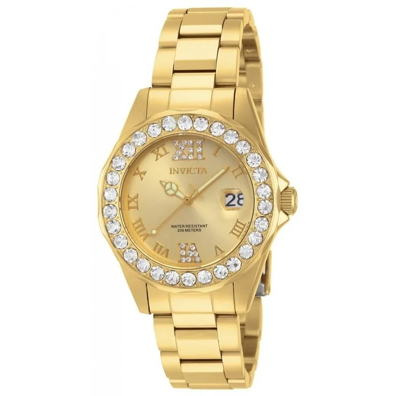 Bold design watches-Invicta Women's 15252 Pro Diver Gold-Tone Stainless Steel Watch