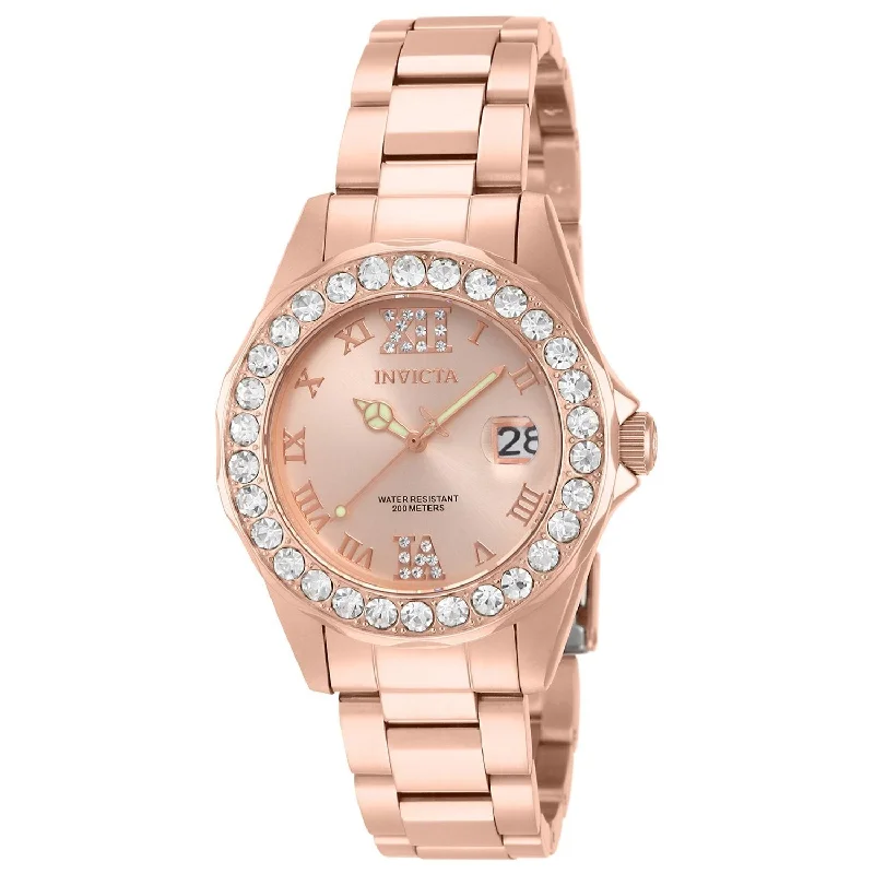 Lightweight face watches-Invicta Women's 15253 Pro Diver Rose-Tone Stainless Steel Watch