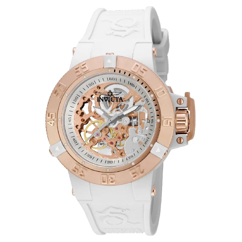 Sleek sport watches-Invicta Women's 16096 Subaqua Noma III Mechanical White Silicone Watch