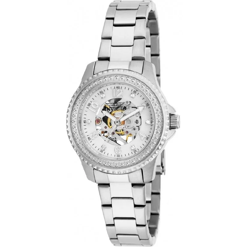 Minimalist silver watches-Invicta Women's 16701 Angel Mechanical Stainless Steel Stainless Steel Watch