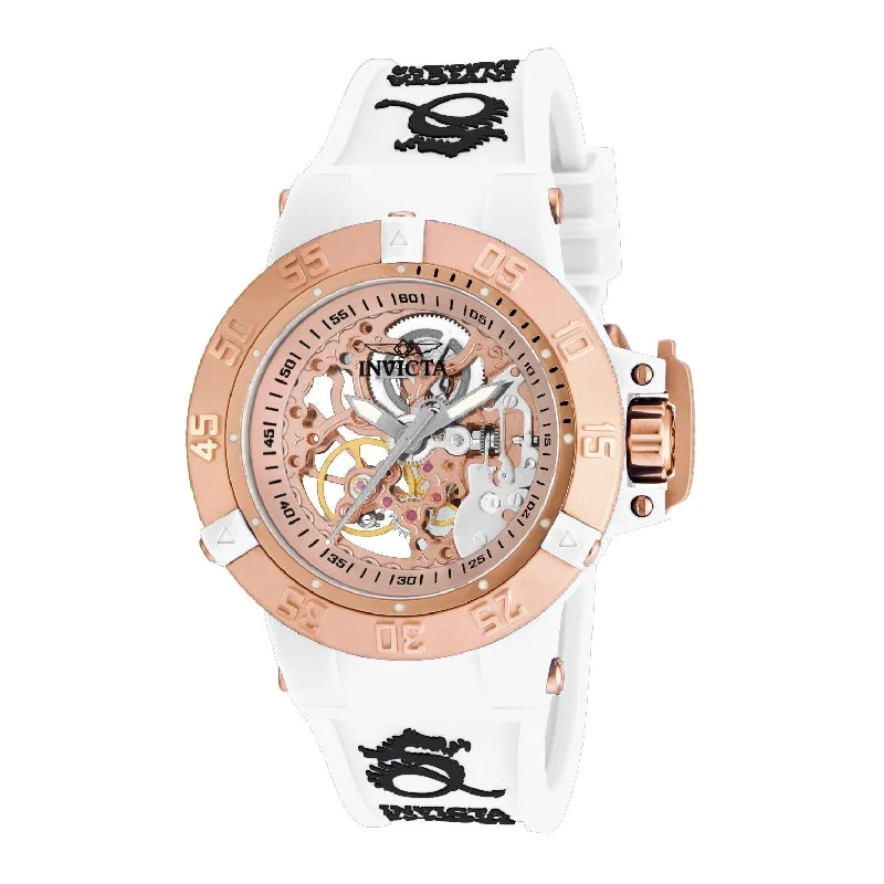 Bold statement watches-Invicta Women's 16801 Subaqua Noma III Mechanical White Silicone Watch