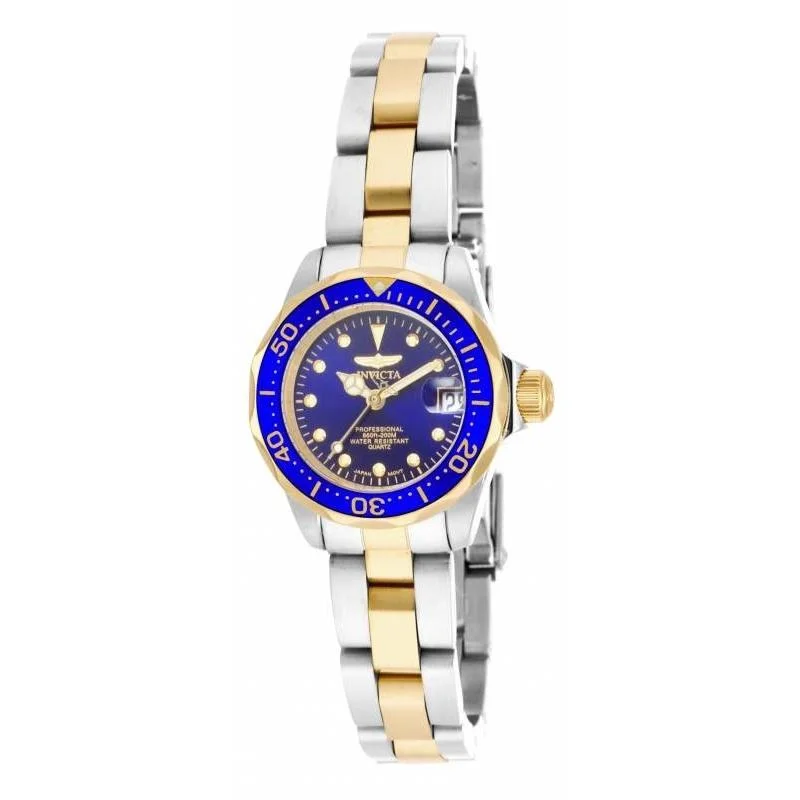 Fashion mesh watches-Invicta Women's 17035 Pro Diver Gold-Tone and Silver Stainless Steel Watch