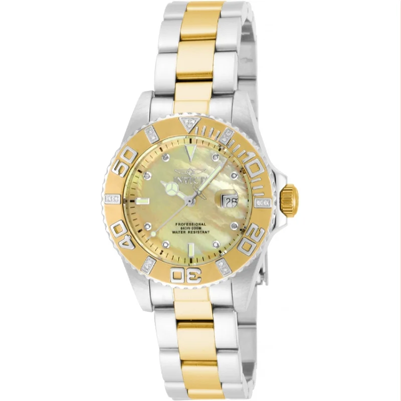 Two-tone watches-Invicta Women's 17370 Pro Diver Gold-Tone and Silver Stainless Steel Watch