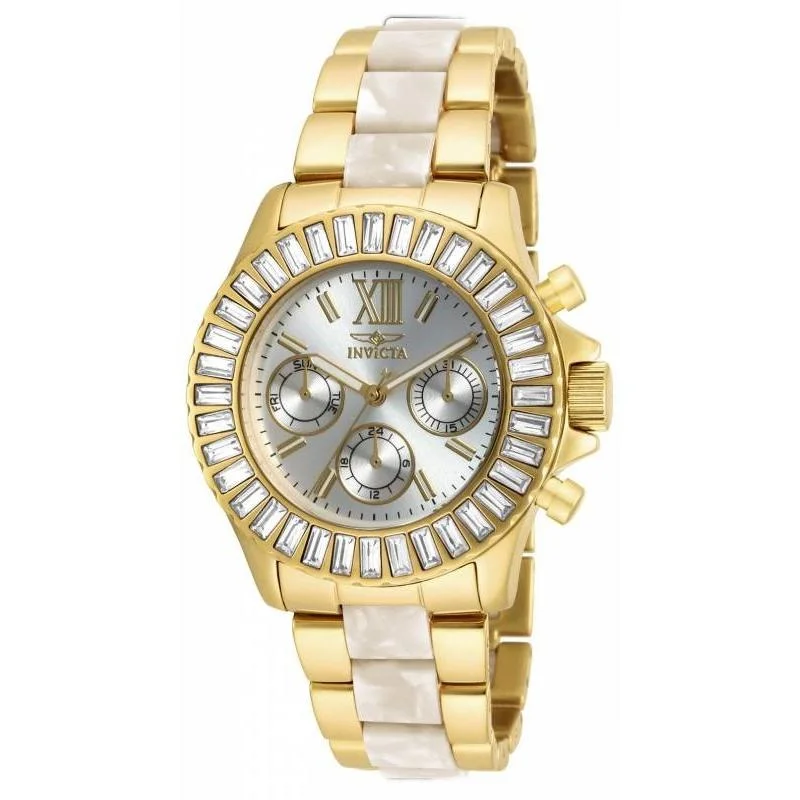 Engraved case watches-Invicta Women's 17491 Angel Chronograph Gold-Tone Stainless Steel Watch