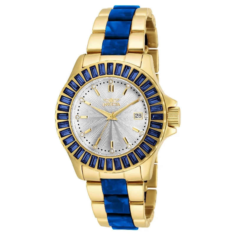 Oval face watches-Invicta Women's 18878 Angel Blue and Gold-Tone Stainless Steel Watch