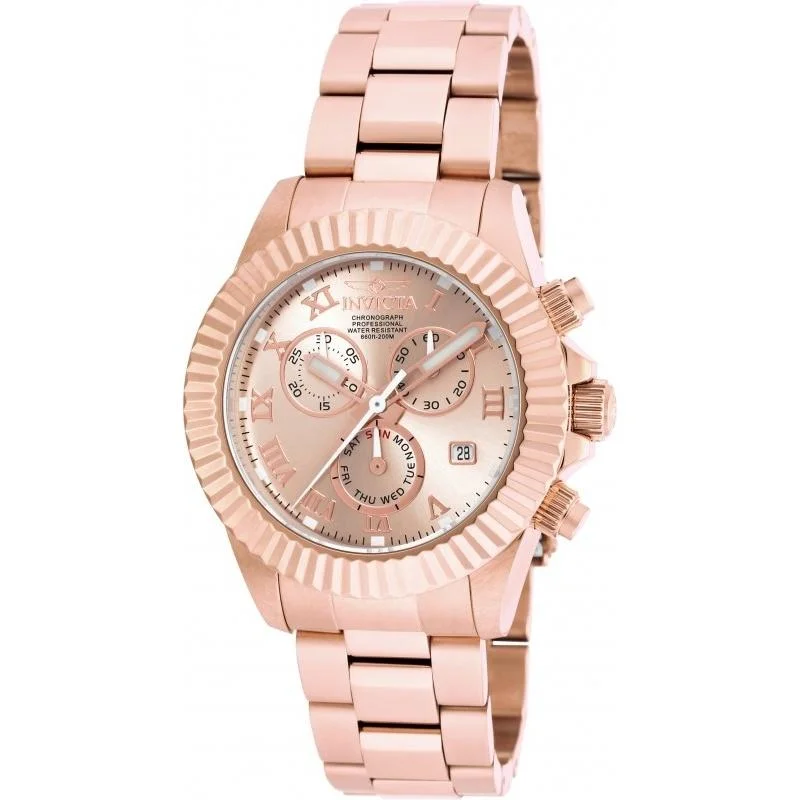 Artistic dial watches-Invicta Women's 18959 Pro Diver Rose-Tone Stainless Steel Watch