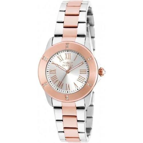 Sporty chronograph watches-Invicta Women's 19257 Angel Rose-tone and Silver Stainless Steel Watch