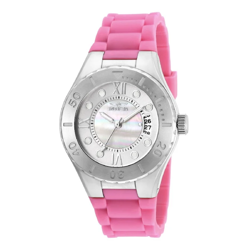 Casual leather watches-Invicta Women's 19390 Angel Pink Silicone Watch