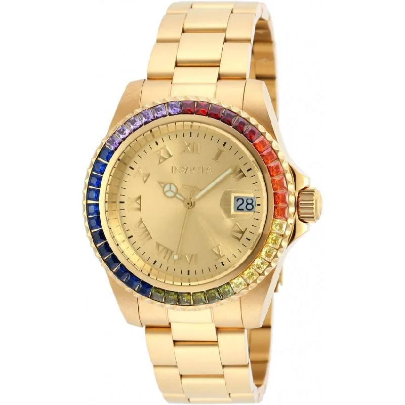 Eco leather watches-Invicta Women's 20022 Angel Gold-Tone Stainless Steel Watch