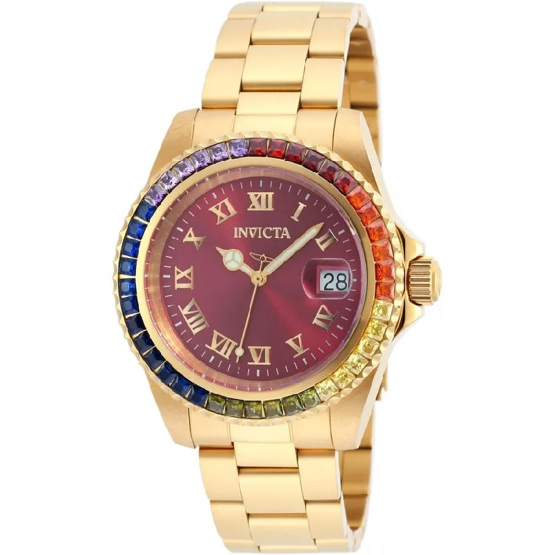 Square dial watches-Invicta Women's 20023 Angel Gold-Tone Stainless Steel Watch