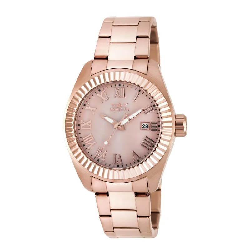 Rose gold face watches-Invicta Women's 20317 Angel Rose-Tone Stainless Steel Watch