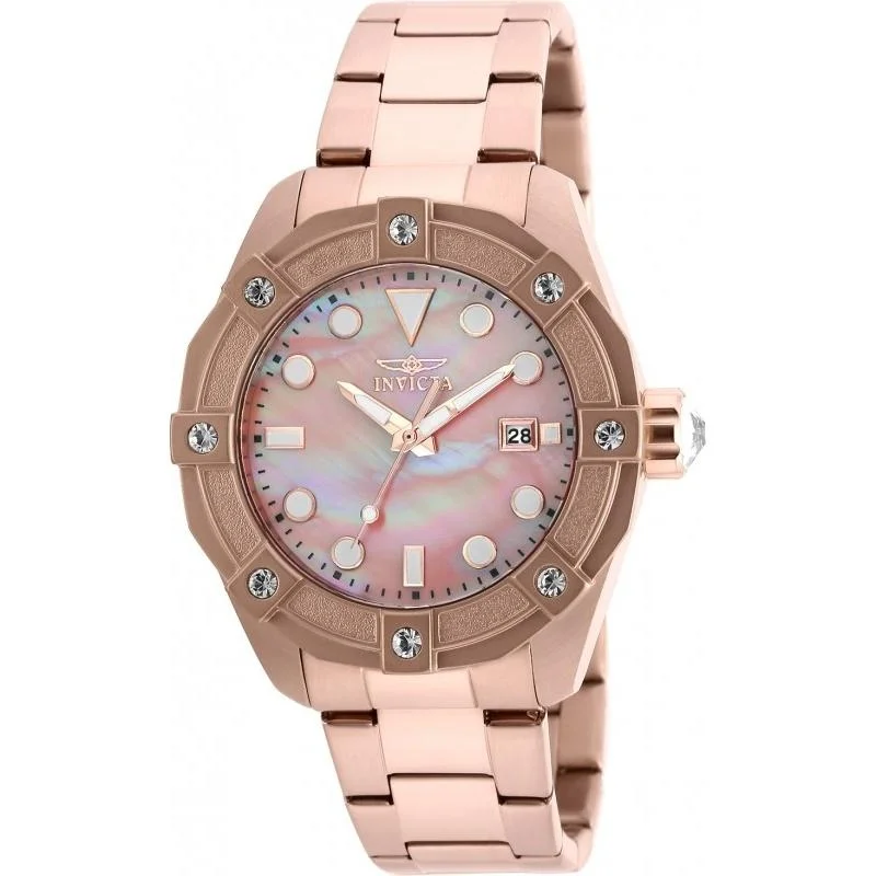 Steel mesh watches-Invicta Women's 20320 Angel Rose-tone Stainless Steel Watch