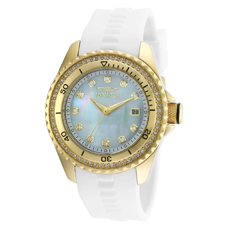 Matte finish watches-Invicta Women's 21414 Wildflower White Polyurethane Watch