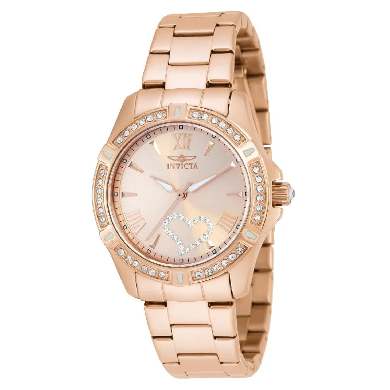 Floral bezel watches-Invicta Women's 21417 Angel Rose-Tone Stainless Steel Watch