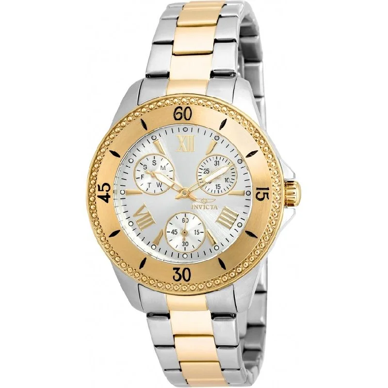 Quartz movement watches-Invicta Women's 21685 Angel Chronograph Gold-Tone and Silver Stainless Steel Watch