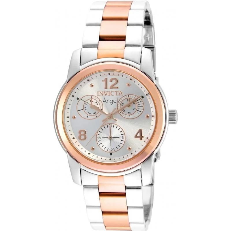 Vintage leather watches-Invicta Women's 21689 Angel Rose-Tone and Silver Stainless Steel Watch