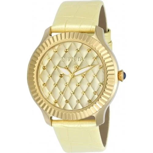 Chronograph women’s watches-Invicta Women's 22562 Angel Beige Leather Watch