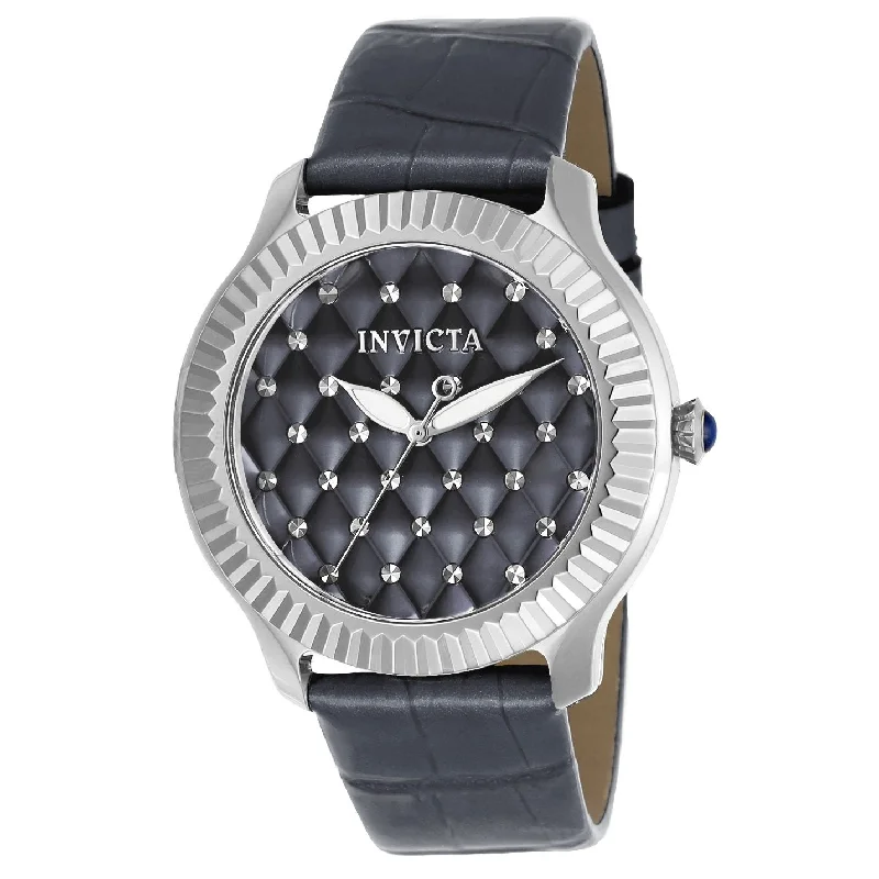 Two-tone watches-Invicta Women's 22565 Angel Grey Leather Watch