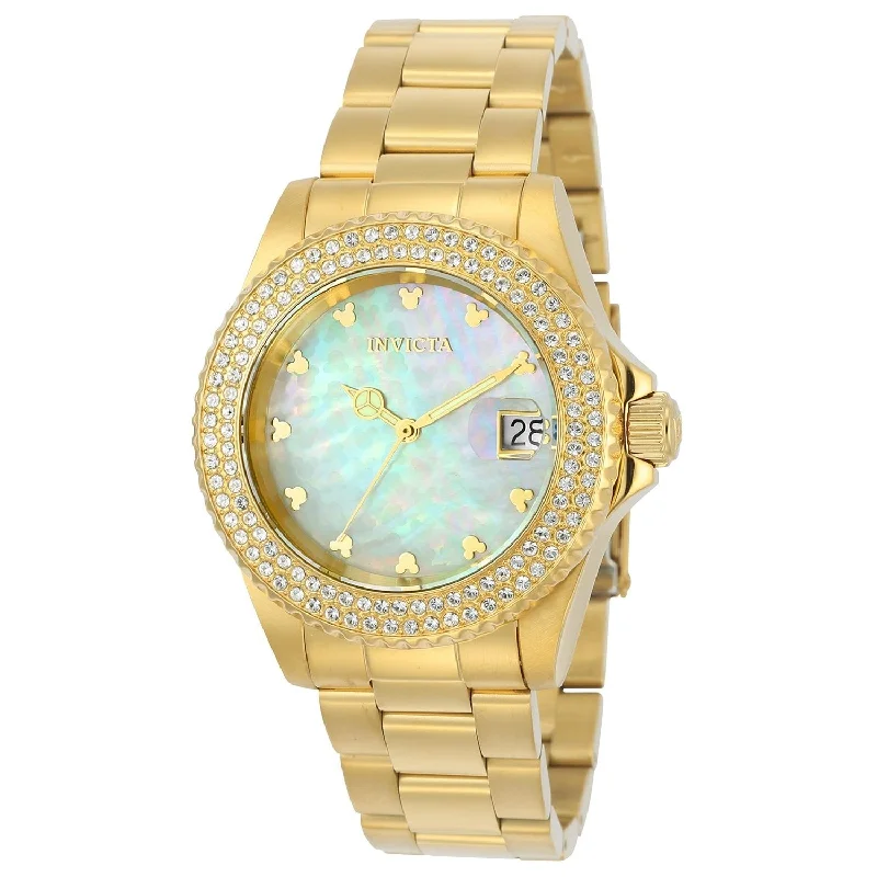 Bold color watches-Invicta Women's 22731 Disney Mickey Mouse Gold-Tone Stainless Steel Watch