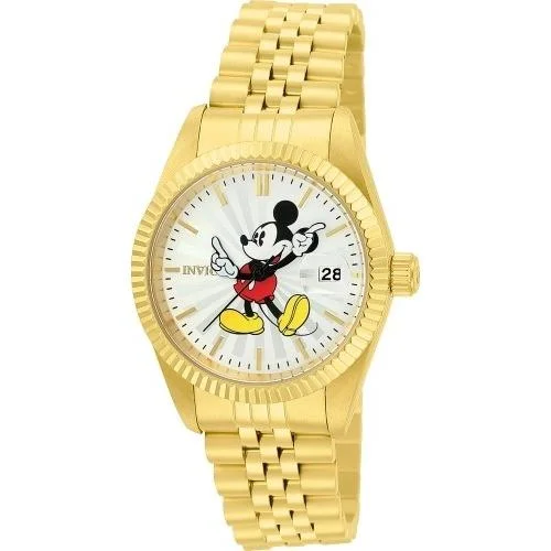 Classic leather watches-Invicta Women's 22775 Disney Mickey Mouse Gold-tone Stainless Steel Watch