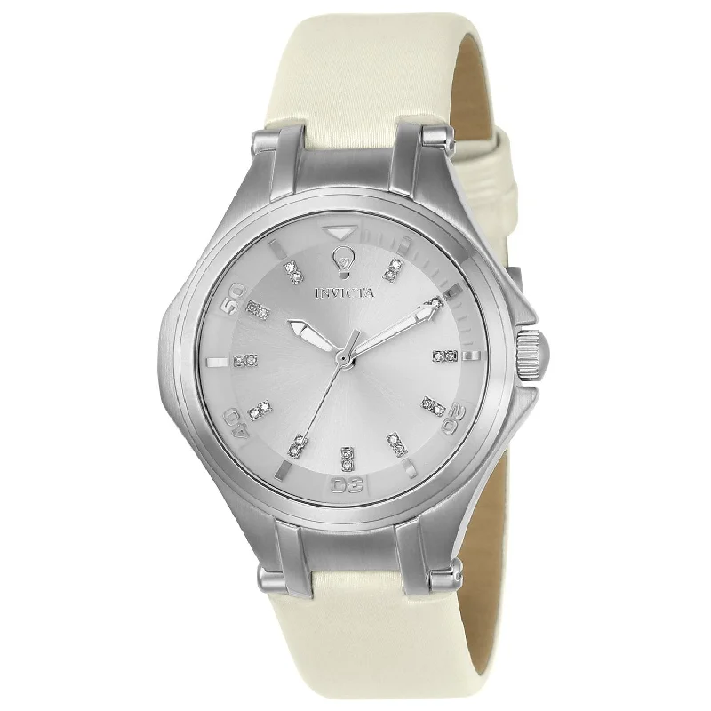 Petite quartz watches-Invicta Women's 23250 Gabrielle Union White Leather Watch