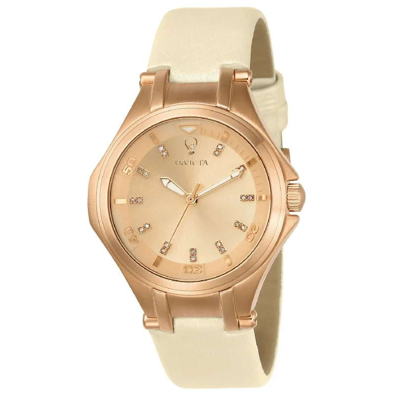 Vibrant face watches-Invicta Women's 23254 Gabrielle Union Beige Leather Watch