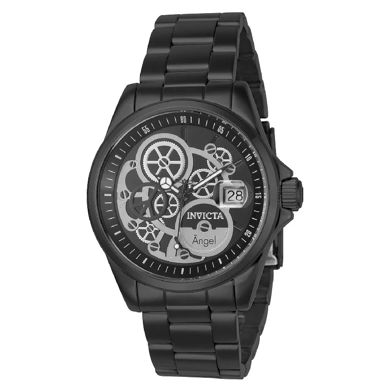 Elegant square watches-Invicta Women's 23570 Angel Black Stainless Steel Watch